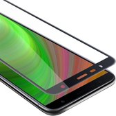 Cadorabo Screenprotector geschikt voor Samsung Galaxy J6 PLUS Volledig scherm pantserfolie Beschermfolie in TRANSPARANT met ZWART - Gehard (Tempered) display beschermglas in 9H hardheid met 3D Touch