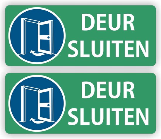 Deur sluiten sticker set 2 stuks