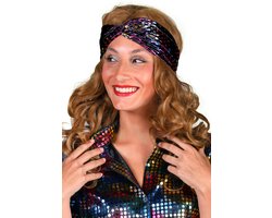 Haarband Disco - Hoofdband - Hippie - Zwart - One Size - Een Stuk