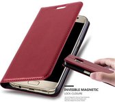 Cadorabo Hoesje voor Samsung Galaxy S7 in APPEL ROOD - Beschermhoes met magnetische sluiting, standfunctie en kaartvakje Book Case Cover Etui
