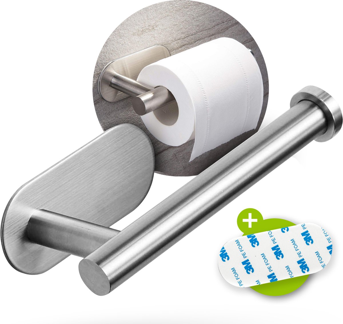 Porte Papier Toilette Auto-adhésif 3M en Acier Inoxydable Support