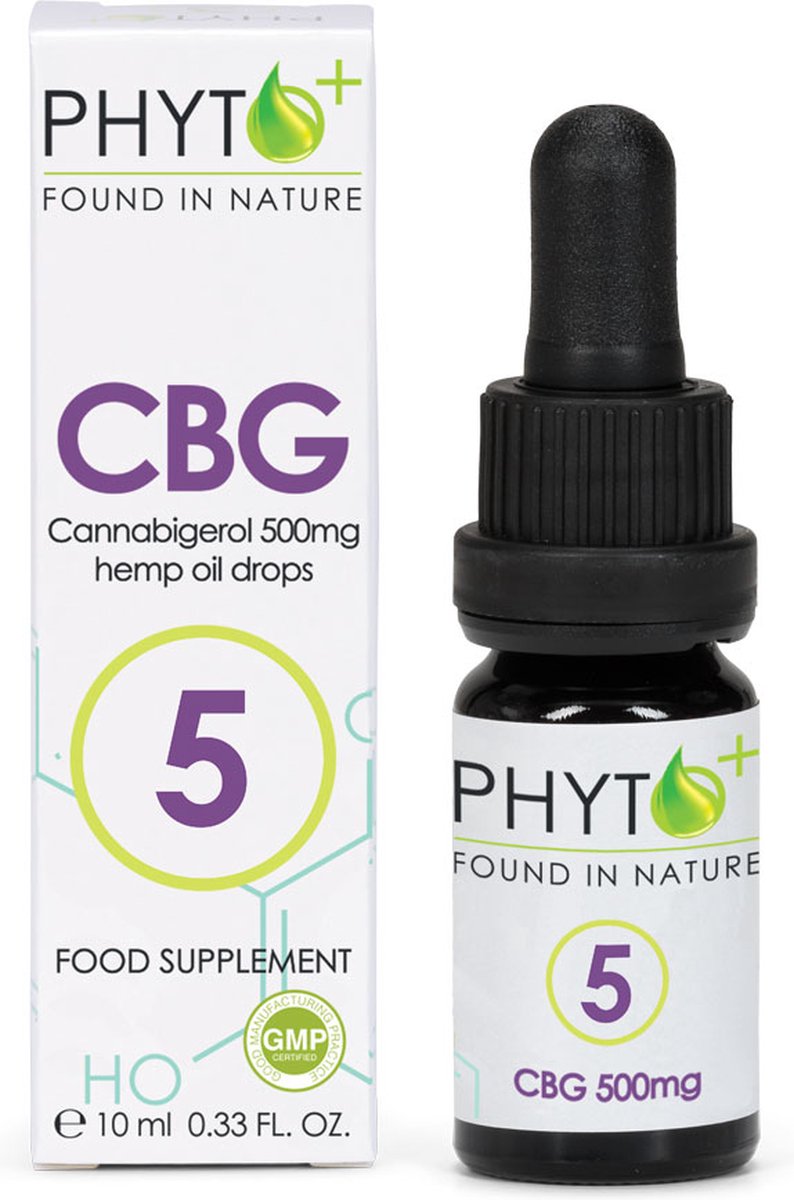 Goedkoopste Phyto Plus® CBG Olie - Druppels 5 - Full Spectrum - 5 Procent - Cannabigerol - CBG - 500mg - Puur - Supplement - Hennepolie - Cannabis olie - Wietolie