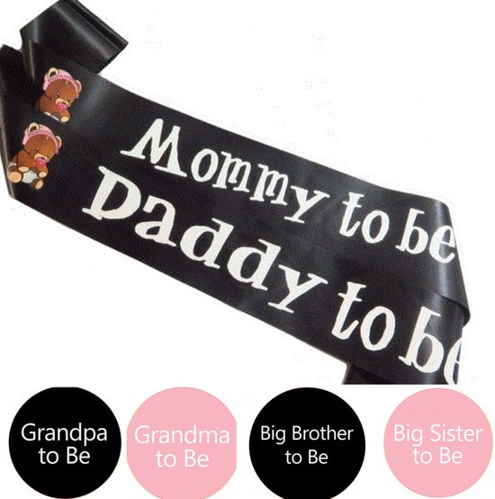 ZOOMPIL Baby Shower Sashes Gender Open Stickers Baby Shower Sash Badge