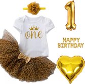 Cakesmash set Wild One Princess goud wit met kleding set en ballonnen - 1e - eerste verjaardag - cakesmash - kinder kleding - decoratie
