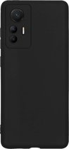 Hoesje Geschikt voor Xiaomi 12 Lite Hoesje Siliconen Cover Case - Hoes Geschikt voor Xiaomi 12 Lite Hoes Back Case - Zwart