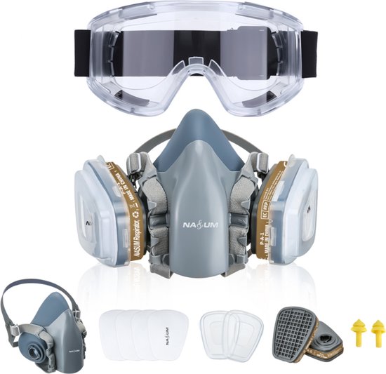 Masque respiratoire NASUM 705 - réutilisable - avec filtre et lunettes -  protection... | bol