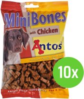 Antos Mini Bones Kip - hondensnoepjes - 200 gram - 10 Verpakkingen