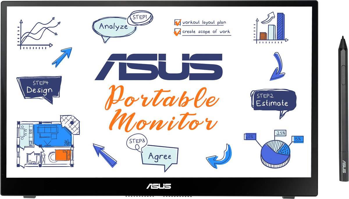 ASUS MB14AHD - 14 inch - 1920 x 1080 Pixel (Full HD) - IPS (In-Plane Switching)