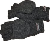 Thinsulate - Vingerloze gebreide handschoenen met kapje - Fleece voering - Grijs - S