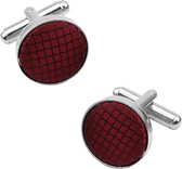 Fako Bijoux® - Manchetknopen - Staal & Ruit - Ø 16mm - Bordeaux Rood