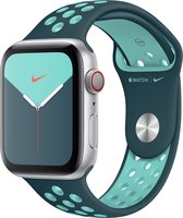Apple Nike Sport Band voor Apple Watch Series 1 / 2 / 3 / 4 / 5 / 6 / 7 / 8 / 9 / SE / Ultra (2) - 42 / 44 / 45 / 49 mm - Midnight Turquoise / Aurora Green