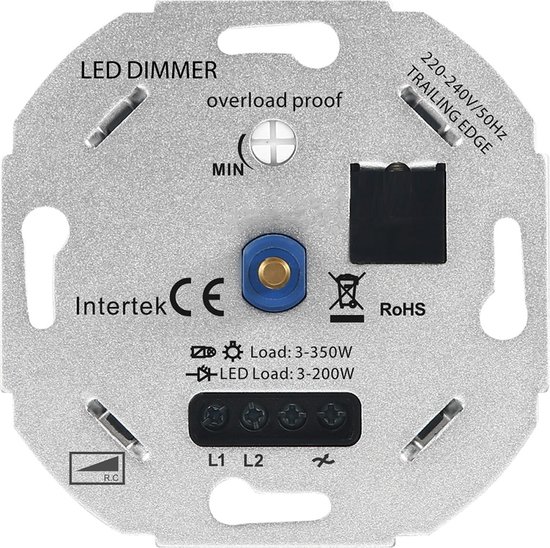 Uitleg Kerel Voorbijganger Universele LED Dimmer 3-350 Watt 220-240V - Fase Afsnijding - Universeel |  bol.com