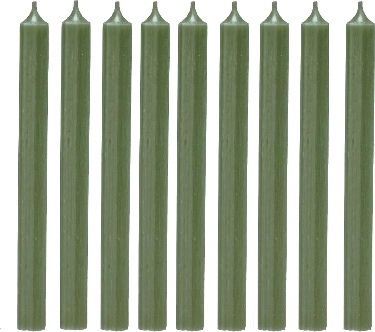 Cactula mooie dinerkaarsen 19.5 cm Olijfgroen 18 stuks | 6 branduren