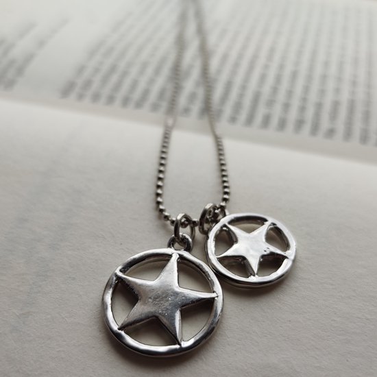 Fashion Jewelry Double Star ketting 80cm lang - Bijoux - Moederdag - Kado voor haar