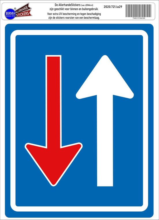 Autocollant de panneau de signalisation de circulation en sens inverse (L)  | bol