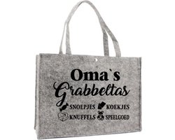 Bedrukte Tas Oma`s grabbeltas - Quote - Moederdag - Verjaardag - Oppas