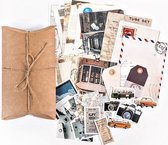 Papier en Stickerset - 2 - Set voor Bulletjournal - Scrapbook - Kaarten Maken - Vintage Papier en Stickers 30 stuks