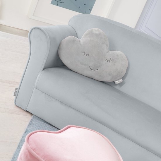 Roba Banc Enfant Lil Canapé Junior 38 X 78 X 43 Cm Velours Grijs
