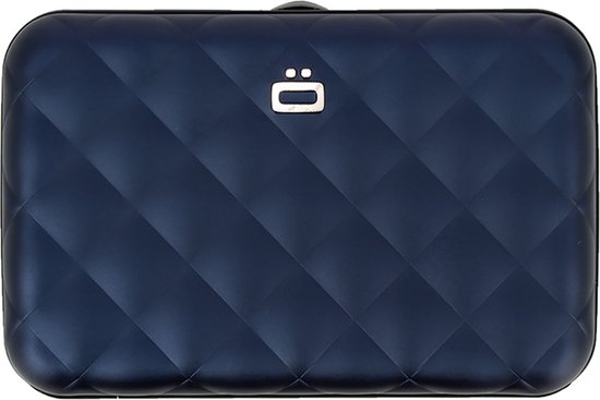 Ögon Designs Quilted Button Dames Creditcardhouder - RFID - 10 pasjes - Navy Blauw