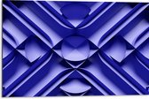 Dibond - Paarse 3D Vormen - 75x50 cm Foto op Aluminium (Wanddecoratie van metaal)