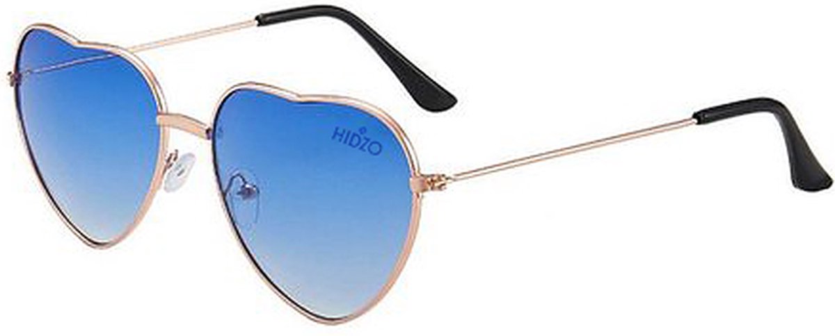 Hidzo Hartjes Zonnebril Goudkleurig - UV 400 - Blauwe Glazen