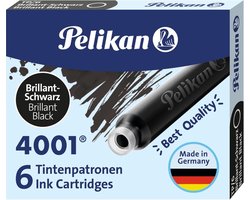foto van Pelikan 4001 - Korte Inktpatronen - Zwart