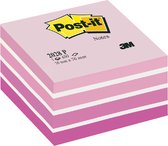 Notes Post-it®, cube, rose pastel, 76 x 76 mm, 450 feuilles / cube