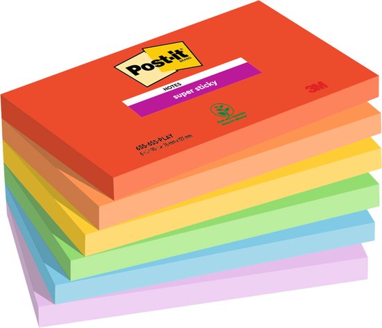 Post-it Super Sticky notes Rio - 76X76mm - 90 vel - 6 blokjes