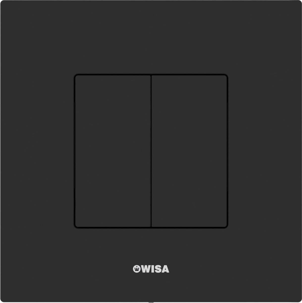 Wisa Delos XS - 8051.405038 - Bedieningspaneel - vierkant - 16x16x1 - dualflush - kunststof - mat-zwart