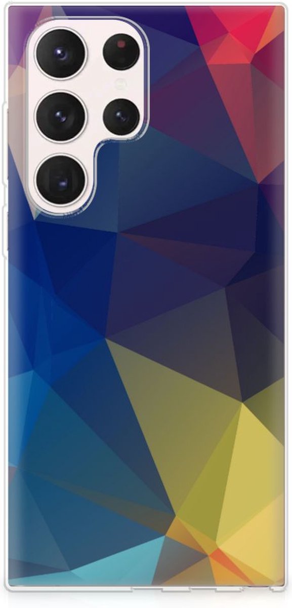 Samsung Galaxy S23 Ultra TPU Hoesje Polygon Dark