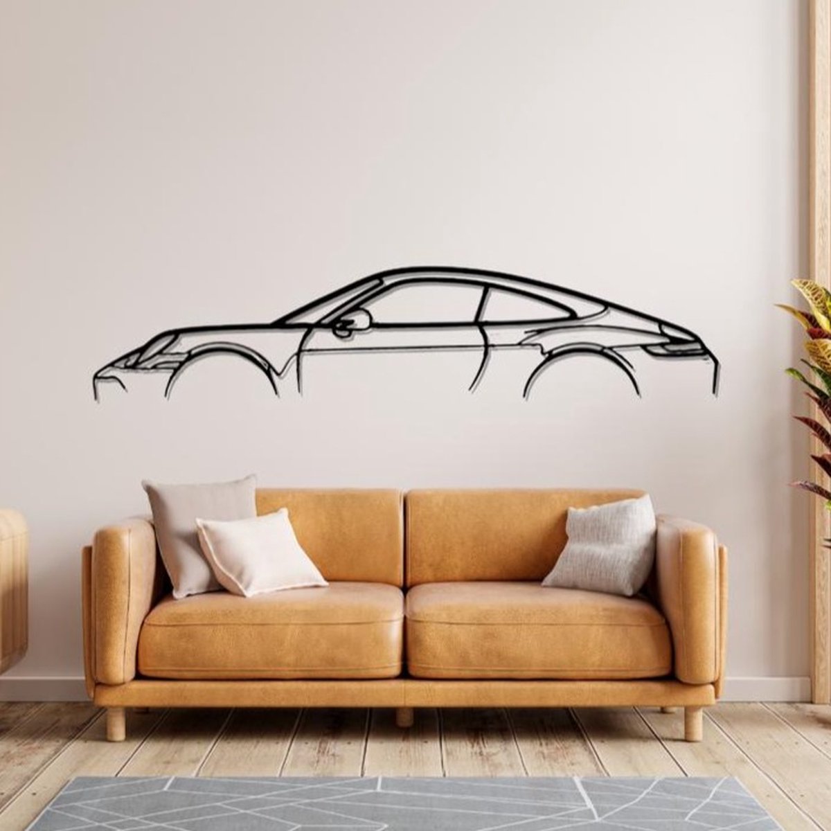 Porsche - 911 - Métal - Décoration murale - Voiture - 60cm X 15cm -  Décoration murale