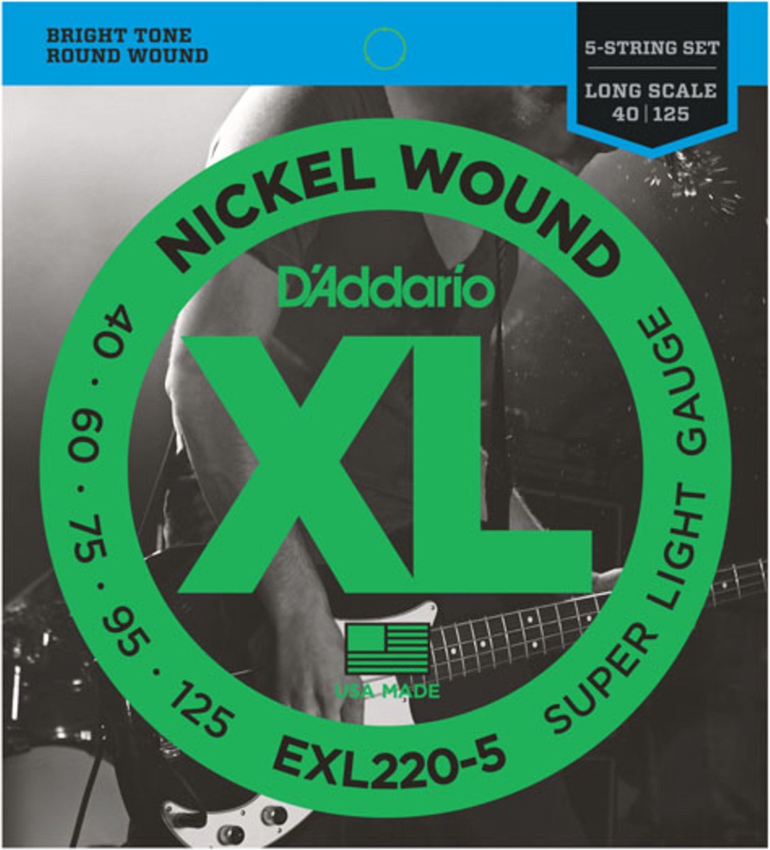 D'Addario 5er bas XL nikkel 40-125 40-60-75-95-125, EXL220-5 - Snarenset voor 5-string basgitaar