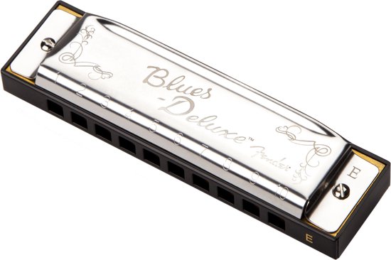 Fender blauws Deluxe Harmonica Key of E - Diatonische mondharmonica