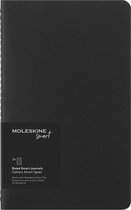 Carnet Moleskine - Smart Collection - Cahier - Grand - Couverture Souple - Ligné - Zwart (Set de 2)