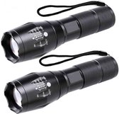 Lampe de poche militaire - Lampe de poche LED - 2000 Lumen - Zoomable 2 pièces - piles duracell incluses