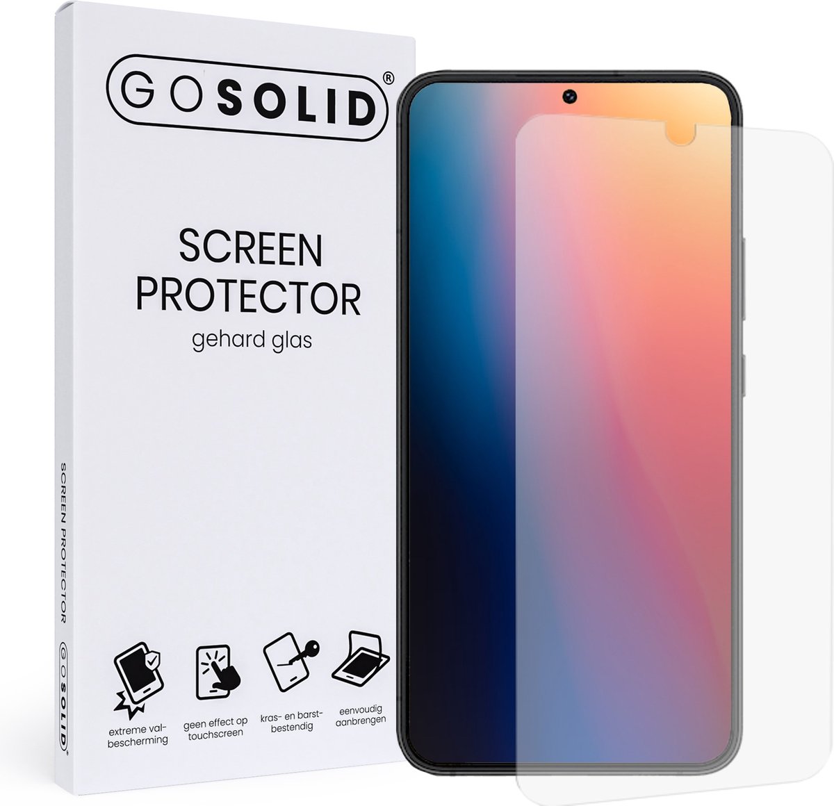 GO SOLID! ® Screenprotector geschikt voor Samsung Galaxy A53 - gehard glas