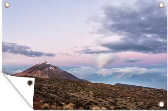 Tuinposters buiten Teide vulkaan in het ochtendlicht in het Nationaal park Teide in Spanje - 90x60 cm - Tuindoek - Buitenposter