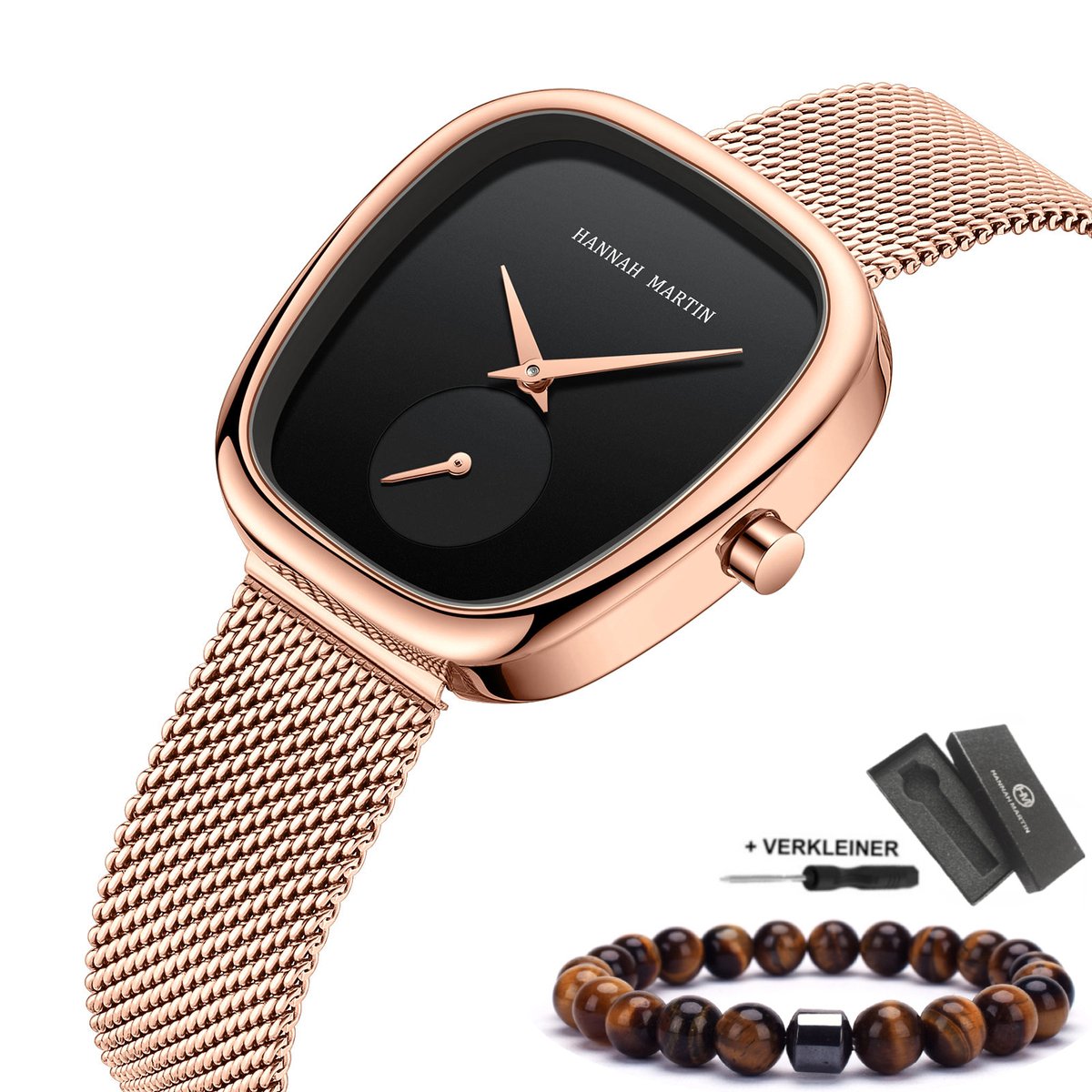 Horloges voor Vrouwen Dames Horloge Curren Watch Dameshorloge - Incl. Armband & Horlogebox Geschenkdoos - Rosé Zwart