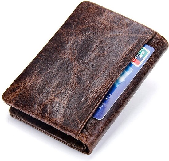 Contacts portefeuille en cuir pour hommes en cuir marron foncé style 2 - portefeuille pour hommes - cadeaux pour hommes cadeau pour homme - portefeuille pour hommes porte-cartes - Cuir de qualité supérieure