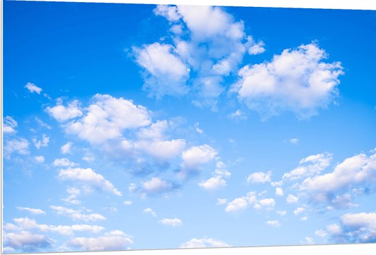 PVC Schuimplaat- Schapenwolken in Blauwgekleurde Lucht - 120x80 cm Foto op PVC Schuimplaat
