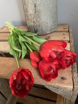 Tulpen real touch Red 44 cm - Tulp - Boeket - Kunstbloemen - kunst bloem