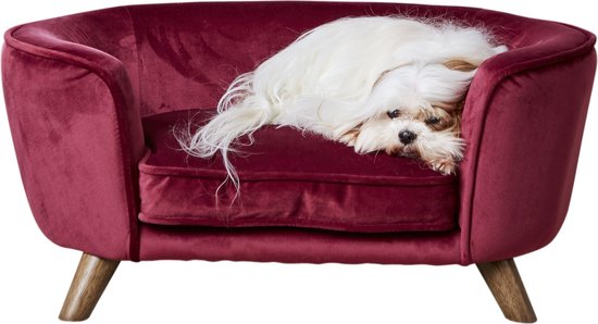 Enchanted hondenmand / sofa romy wijnrood (67,5X40,5X30,5 CM)