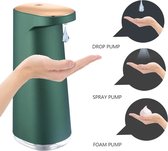 Distributeur de savon automatique TechU ™ avec capteur - Mains libres et hygiénique - Contenu 450 ml de savon pour les mains - Recharge avec USB - Vert