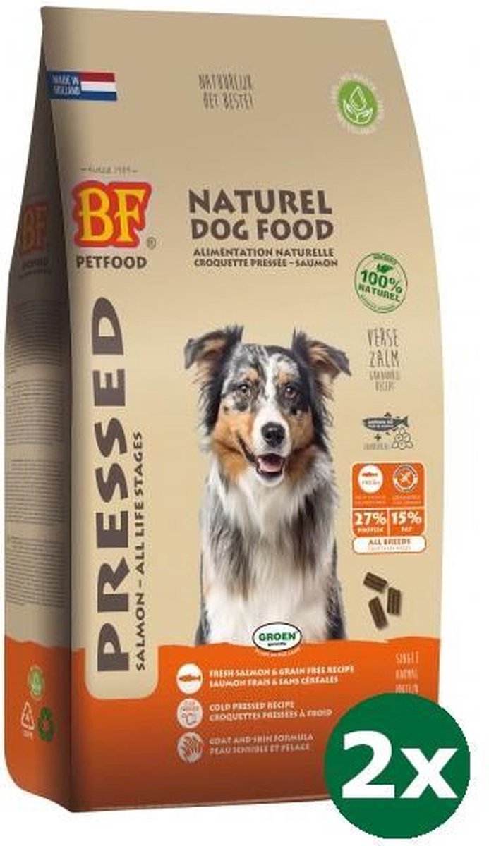 2x5 kg Biofood geperst zalm graanvrij hondenvoer