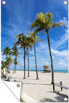 Tuinposter - Tuindoek - Tuinposters buiten - Palmbomen - Miami Beach - Florida - 80x120 cm - Tuin