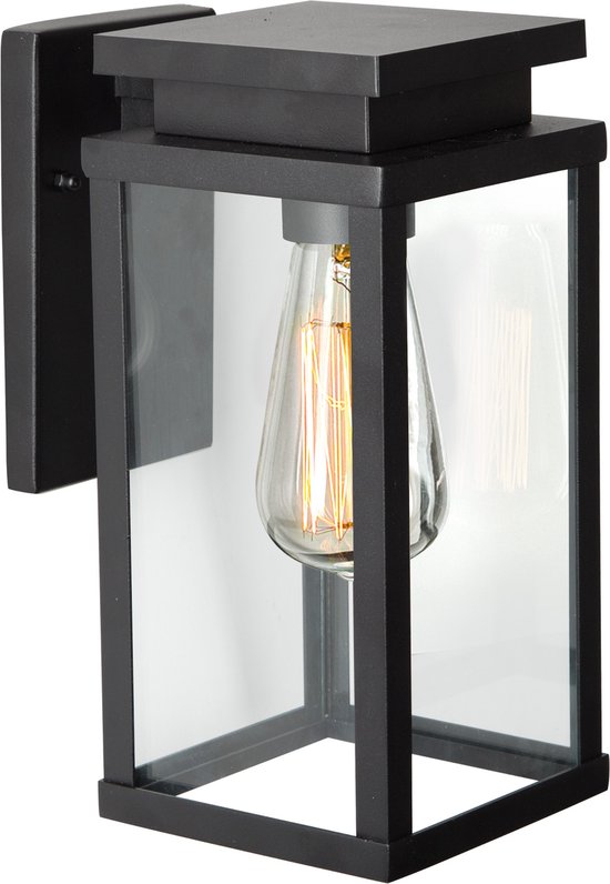 KS Verlichting Buitenverlichting - Jersey wandlamp - modern - E27 - large - zwart