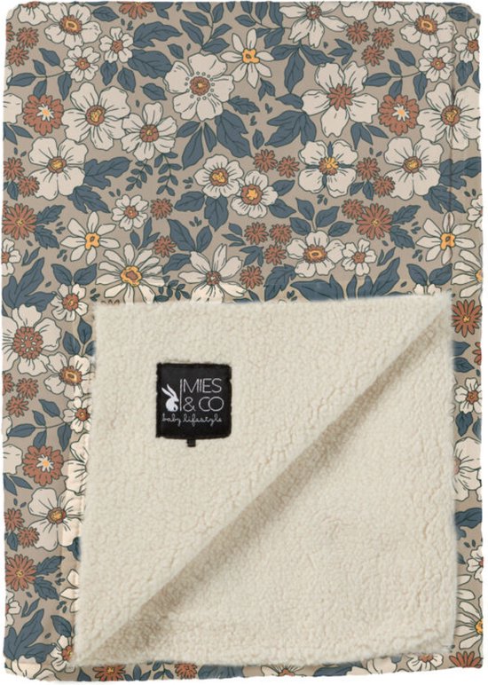 Foto: Mies co baby soft teddy wiegdeken wild flower rust 70 x 100 cm mca16462