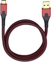 USB 3.2 Gen 1 (USB 3.0) [1x USB 3.2 Gen 1 stekker A (USB 3.0) - 1x USB-C stekker] 0.50 m Rood/zwart Vergulde steekconta