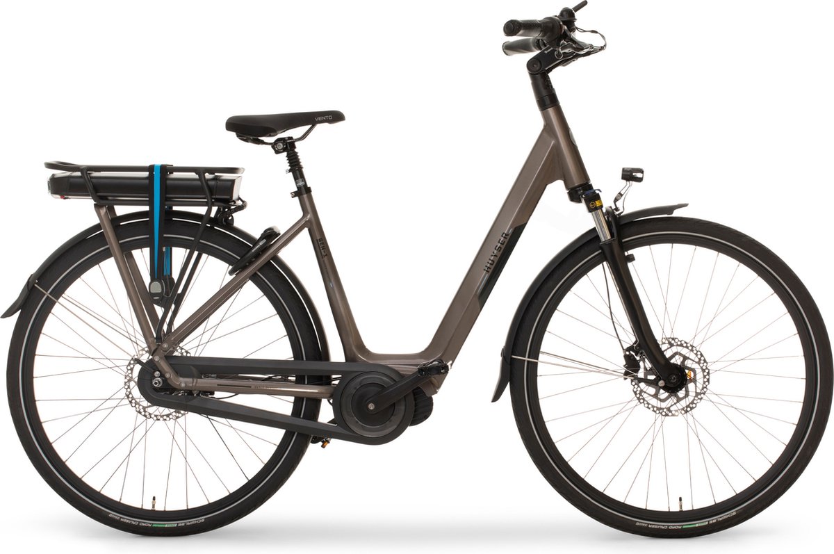 Huyser Gen 1 - Elektrische fiets met 7 versnellingen & middenmotor - Elektrische stadsfiets voor dames - 500Wh - Grijsbruin