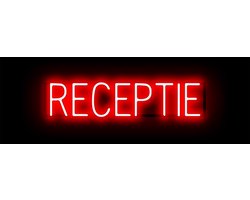 RECEPTIE - Lichtreclame Neon LED bord verlicht | SpellBrite | 69,67 x 16 cm | 6 Dimstanden & 8 Lichtanimaties | Reclamebord neon verlichting
